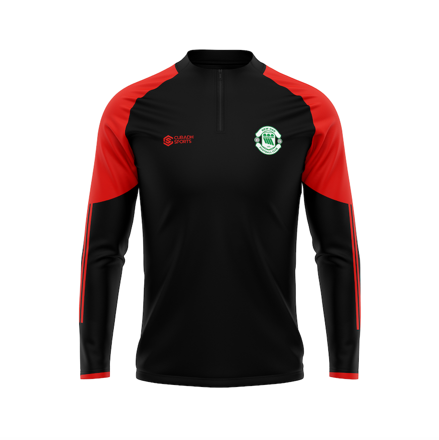 New Oak F.C Red/Black Half Zip - Junior