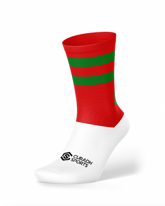 Midi Grip Sock - Red & Green