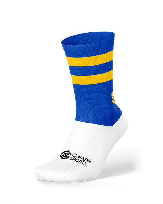 Midi Grip Sock - Blue & Yellow