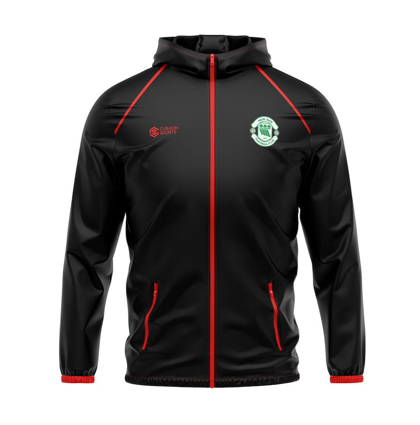 New Oak F.C Black/Red Rain Jacket - Adult